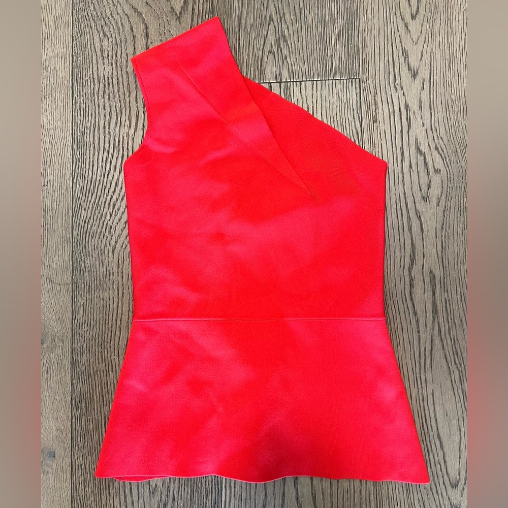 Roland Mouret Red One-Shoulder Top